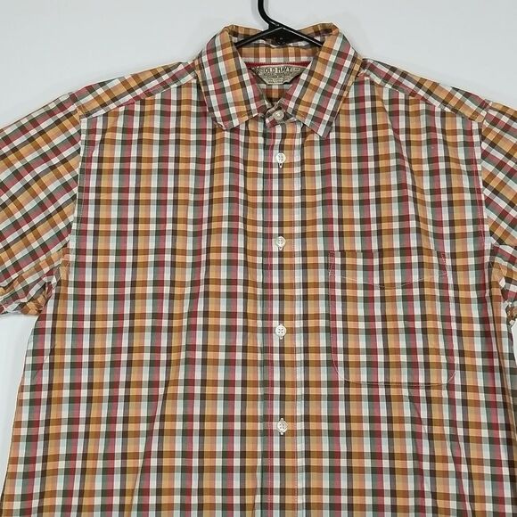 🎁5/$25 Old Navy Shirt Men's Small Button Down Short Sleeve Plaid Office Cotton - Picture 2 of 8